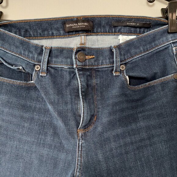 Banana Republic Premium Denim Mid-Rise Skinny Dark Wash, Women's 31 - Picture 2 of 8